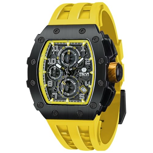 TSAR BOMBA Watches Man Tonel Luxury Wristwatch Crystal Sapphire M...