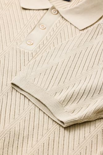 Image of SNITCH Men's Polo Shirt | Slim Fit Textured Knit Design | 100% Cotton Fabric & Breathable Material | Buttoned Closure & Straight Hemline | Casual & Streetwear