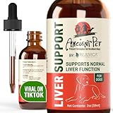 Ancient Pet Liver Support for Dogs & Cats -Simple Liquid delivery, Mixes Easily with Food or Water - Milk Thistle, Dandelion & Artichoke - Enhanced Absorption - 2 fl oz
