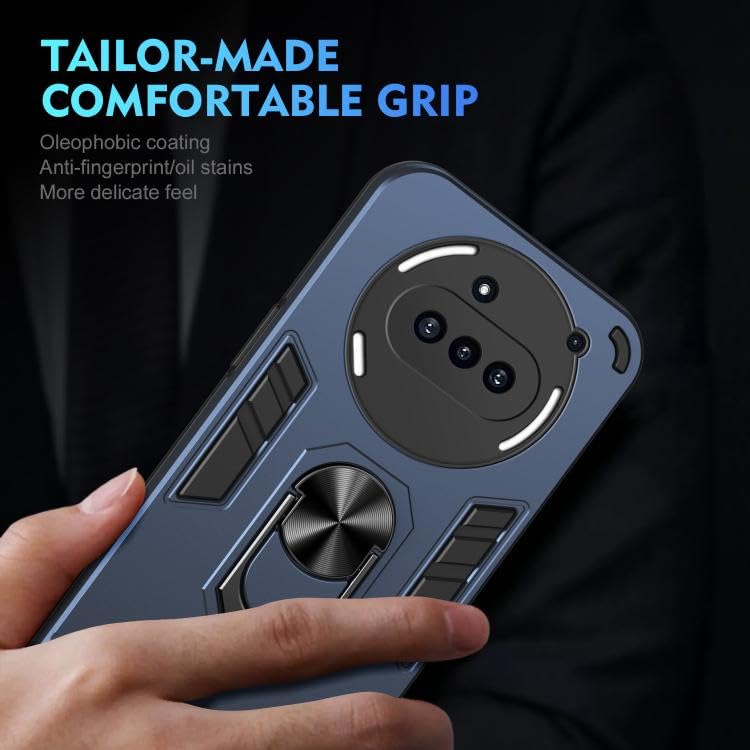 Image of ShieldTech PC Back Cover Case for Nothing Phone 3a | Ring Stand | Camera Protection Blue Mobile Phone Back Cover Case for Nothing Phone 3a | Blue Back Cover