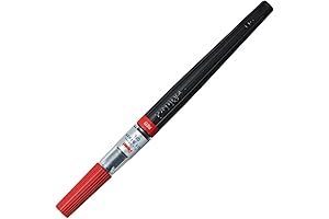 Pentel Art Brush Refillable Red Pen With Precision Point Tip XGFL-102