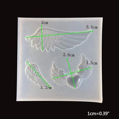 Miniatura 3 de Molde de resina epoxi de cristal, forma de ala de ángel, molde de silicona, herramienta de fabricación de bricolaje