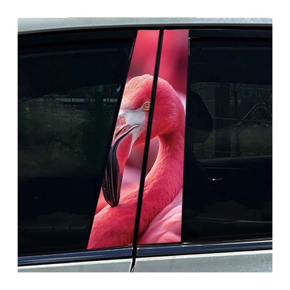 Body Parts 2PCS Car Center Pillar Sticker Animal Lion Giraffe Auto B Pillar Protective Film Decals(B)