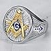 Jude Jewelers Stainless Steel Blue Gold Two Tone Masonic Master Mason Ring (Silver, 9)