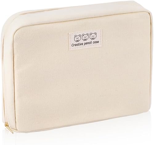 Miniatura 9 de Oyachic Estuche para lápices de amplia apertura, bolsa para bolígrafos, soporte Oxford con bolsillo de almacenamiento de malla, organizador de