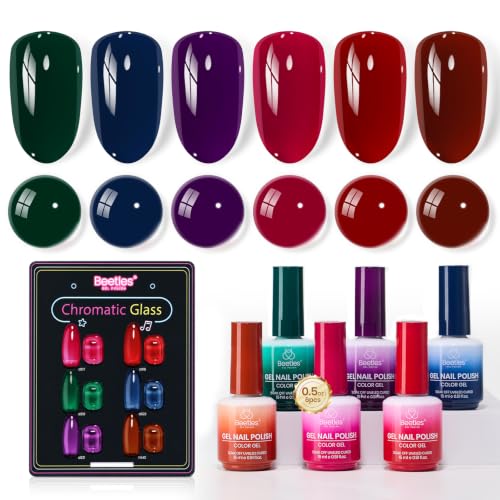 Image of Beetles Chromatic Glass Jelly Gel Nail Polish Set, 6 Colors, 15ml