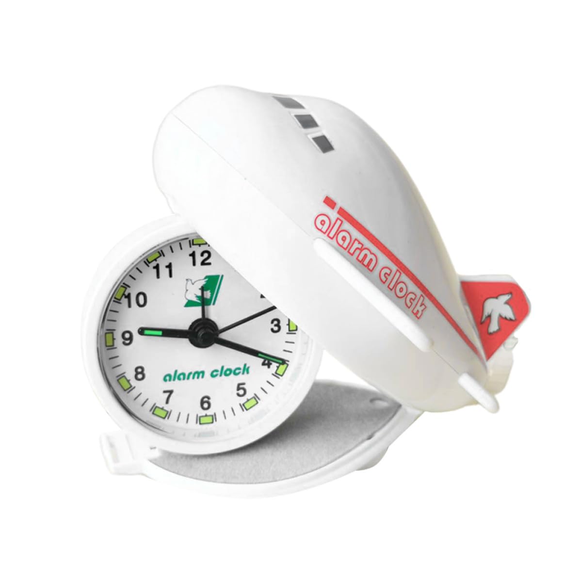 Kreativer Faltbarer Flugzeug wecker Analog Leise Ticken Kompakt für Schlafzimmer Nachttisch Timer Geschenk Rot