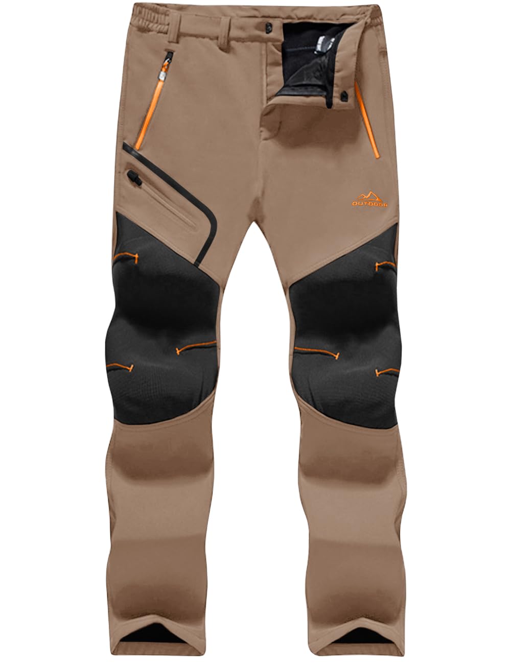 TACVASEN Men's Outdoor Winter Trousers Fleece Softshell Trousers Water-Resistant Hiking Trousers with Zip Pockets — view 7