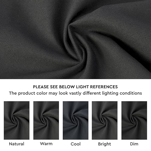 Image of Encasa XO Dining Cocktail Napkins 12 pcs (1 Dozen) Set of Large 23x23 cm (9 inchx9 inch) - Charcoal Grey - Absorbent Heavy Cotton Party Fabric Machine Washable for Home Restaurant Banquet & Hotel