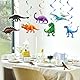 WERNNSAI Dinosaurier Party Wirbel Deko– 21 Stück Dinosaurier Party Dekorationen für Geburtstag Deckendekorationen für Kinder Jungen Thema Partyzubehör Glitzer Dekor Hängende Swirls