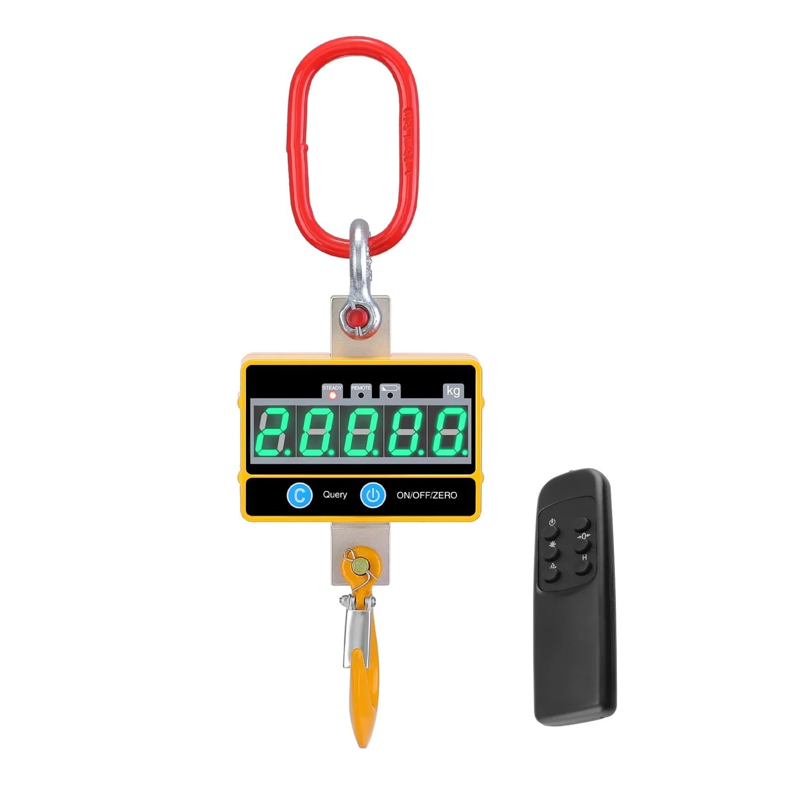 Bilancia for gru digitale in alluminio da 2T, 2000 kg/4000 libbre, bilancia sospesa compatta e resistente, tipo OCS-SA, display a LED con telecomando