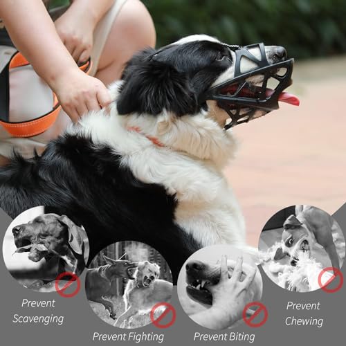 Dog Muzzle, Soft Rubber Safety Basket, Comfortable and Breathable, Adjustable Dog Muzzle Straps to Prevent Eating, Biting and Chewing, Suitable for Small and Medium-Sized Dogs Protective Mask Dog Muzzle, Soft Rubber Safety Basket, Comfortable and Breathable, Adjustable Dog Muzzle Straps to Prevent Eating, Biting and Chewing, Suitable for Small and Medium-Sized Dogs Protective Mask