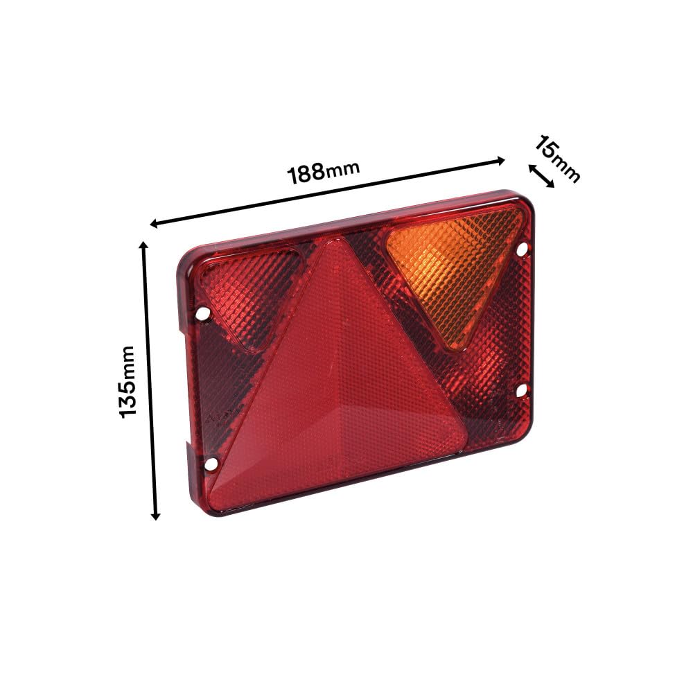 MECA24 2 Cabochons Feu 6 Fonctions AJBA RL 80 Gauche et Droit 6 Fonctions - Position, Stop, éclairage Plaque, Anti Brouillard