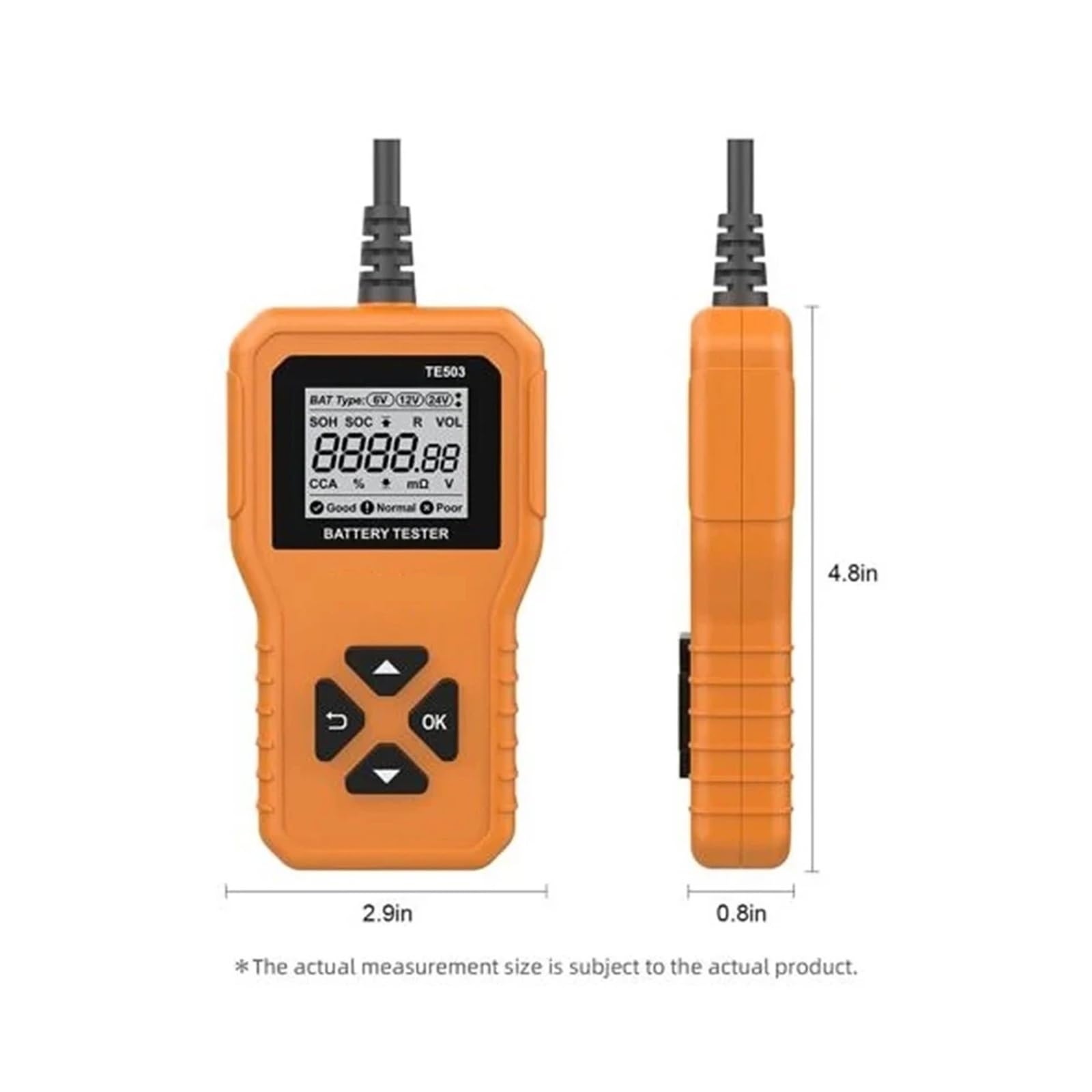Batterie-Belastungstester, Autobatterietester 100-2200 CCA Batteriesystemanalysator BM550 Autobatteriewerkzeug 6V 12V 24V Autobatterie-Erkennungszubehör