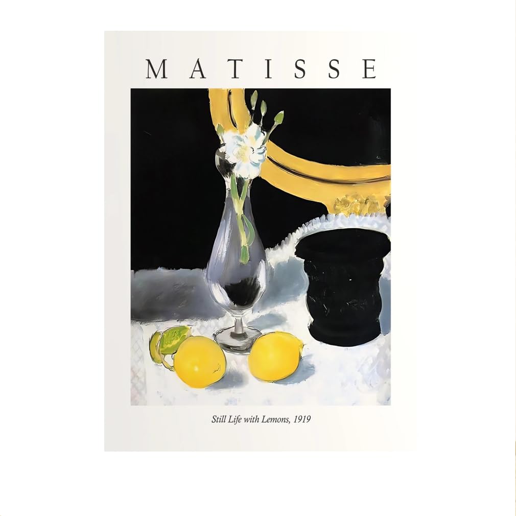 LHHJF LJHFA Henri Matisse Poster Retro Fruit Still Life Wall Art And Prints Modern Henri Matisse Canvas Painting Home Decor Wall Picture 40x60cmx1 No Frame