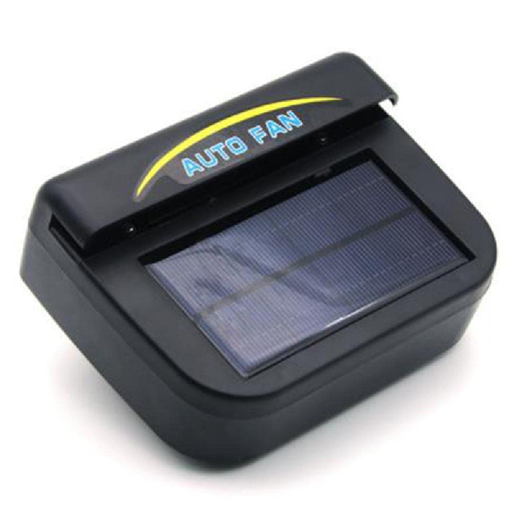 Riloer Mini climatiseur à énergie solaire, ventilateur d'extraction, ventilateur solaire de voiture portable 1W pour automobiles, rafraîchisseur d'air et refroidisseur - Noir