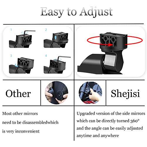 Utv Side Mirrors For 1.75"-2"Inch Roll Bar, Easy-Adjustable 2021 New Utv Side View Mirrors, Compatible With The Full Range Of Polaris Rzr, Kawasaki Mule Teryx, Honda Pioneer Sxs, Yamaha Rhino Yxz #TOP2