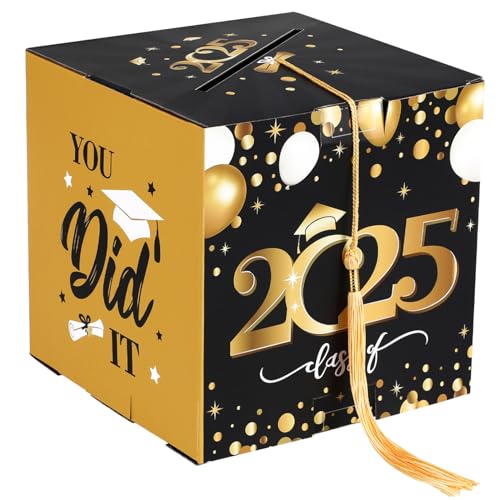 SEWACC Graduation Message Box Elegant Card Storage for Party Decorations Simple Assembly Stylish Design Strong Robust Construction Congrats present Box