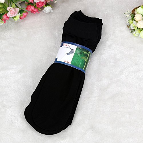 Medias de seda de bambú ultrafinas para hombre, elásticas, 10 pares, calcetines cortos de fibra, calcetines para niño, Negro , Talla única
