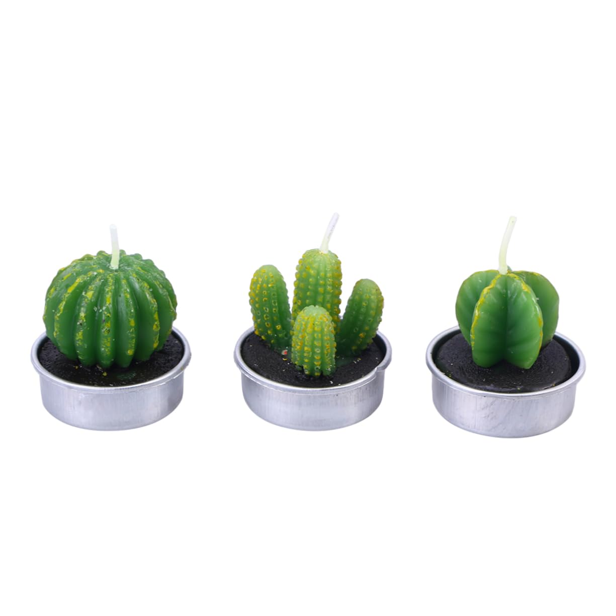 HOLIDYOYO Creative Plant Candles Realistic Flameless Tealight Candles for Birthday Wedding Spa and Home Decoration Random Style