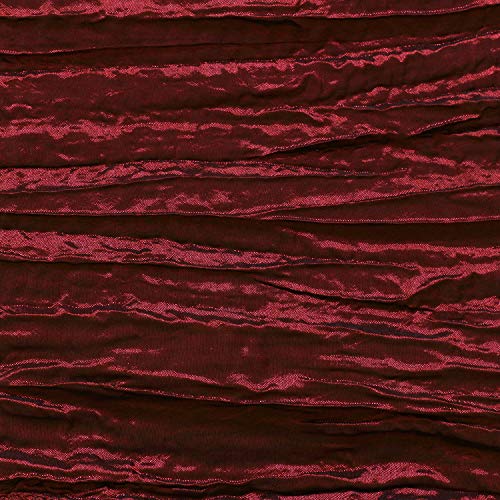 Your Chair Covers - 132 Inch Round Crinkle Taffeta Tablecloth - Burgundy, Crushed Shiny Dining Table Cloth For Wedding Party Birthday Baby Bridal Shower #TOP3