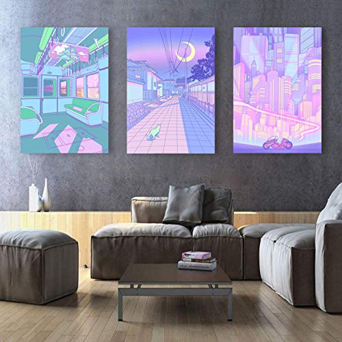 Art mural maison dessin animé pour un salon moderne et coloré