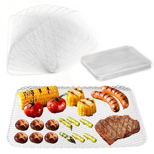 aglehome Grill Topper, Grill BBQ Disposable Grill Toppers, 20 Pack Grill Topper for Outdoor Grill Disposable Grilling Liners Prevent Food from Falling Through Grill Grates - 15.3x12 Inch