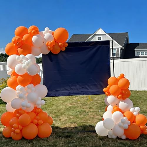 Image of YMSZ Orange Balloons Arch Kit, 134pcs Orange and White Balloons for Birthday, Graduation, Baby Shower Party Decorations