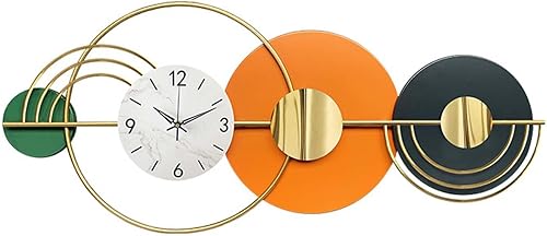 Miniatura 7 de Reloj decorativo de metal grande de 45 pulgadas, 3D, moderno, creativo, de pared, diseño artístico, silencioso, para decoración de sala de estar