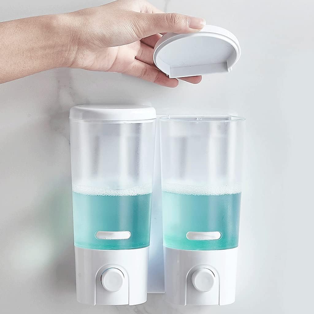 Dispenser di Sapone Liquido Trasparente per Montaggio a Parete Bianco Trasparente per Bagno Cucina Dispenser di Sapone Liquido Ricaricabile con Pompa