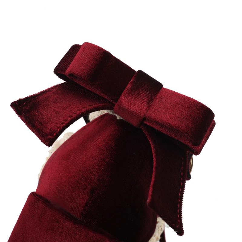 Elbslutt Womens Goth Mary Jane Shoes Platform Kawaii Cosplay Girls Lolita Shoes Round Toe Buckle Strap Chunky Wedge Heel Bow Lace Y2k Ankle Strap Dress Pumps Shoes Oxfords4