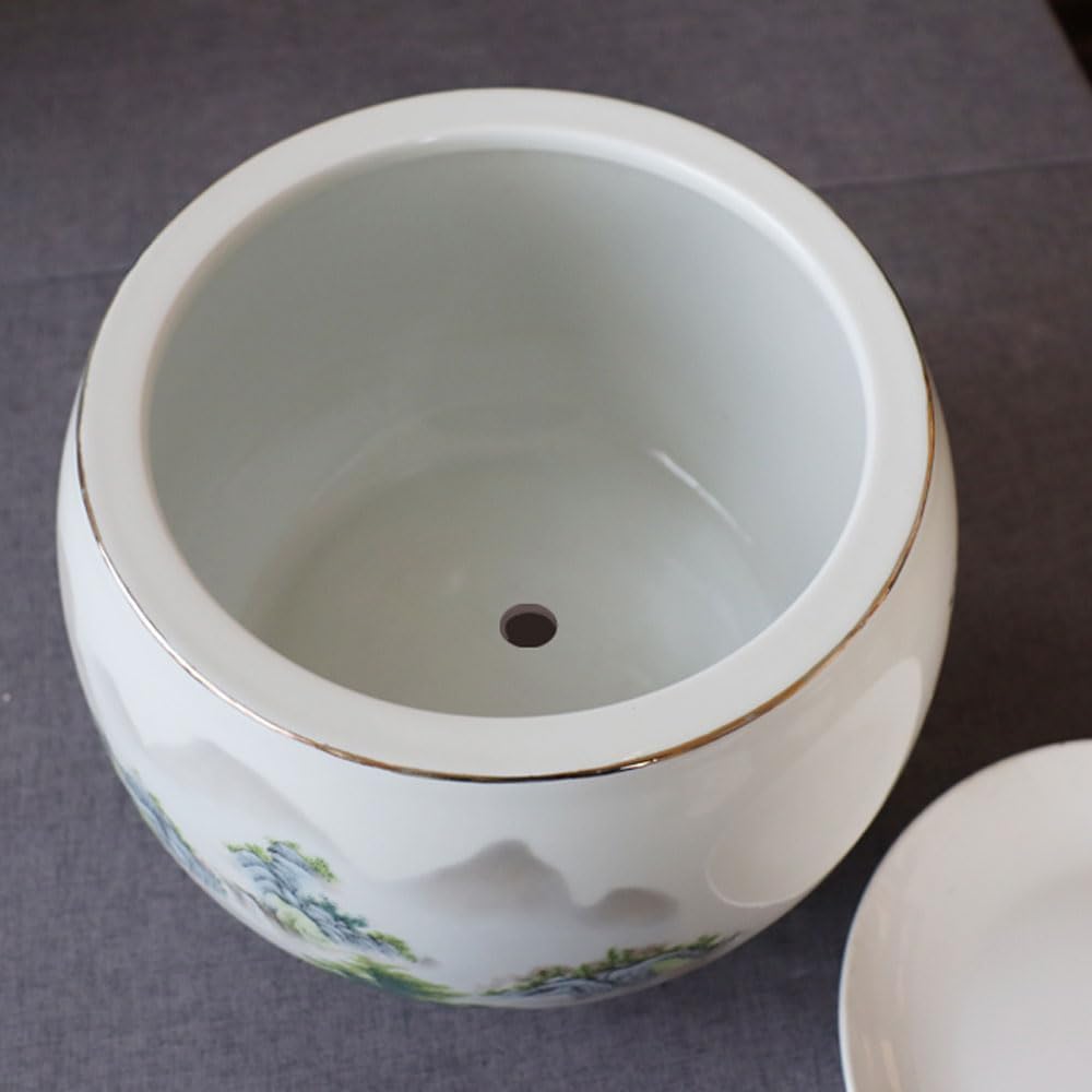 Doniczka z chińskiej porcelany, niebieskie doniczki ceramiczne, niebiesko-biała porcelanowa doniczka, bardzo duża doniczka