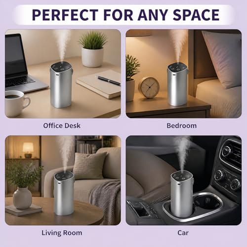 Diffuseur huile essentielle sans eau rechargeable en aluminium gris - 4