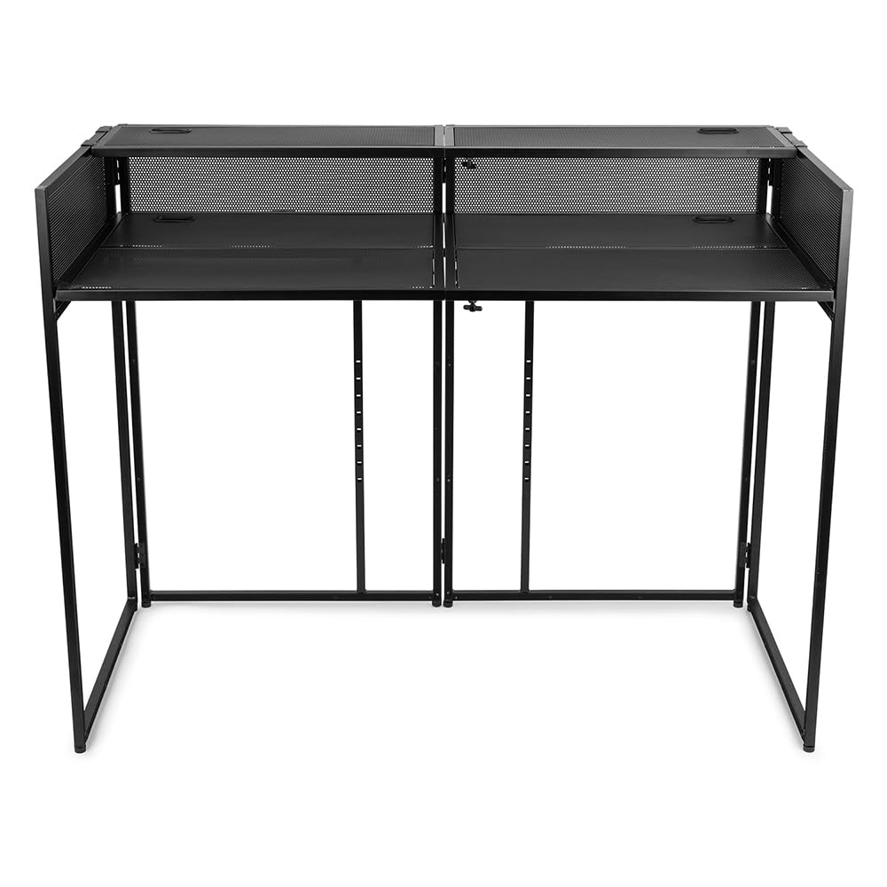 VONYX DB6 Pro Cabina DJ con Supporto TV 25 kg Schermo 65" Lycra Bianco Nero Borsa Trasporto
