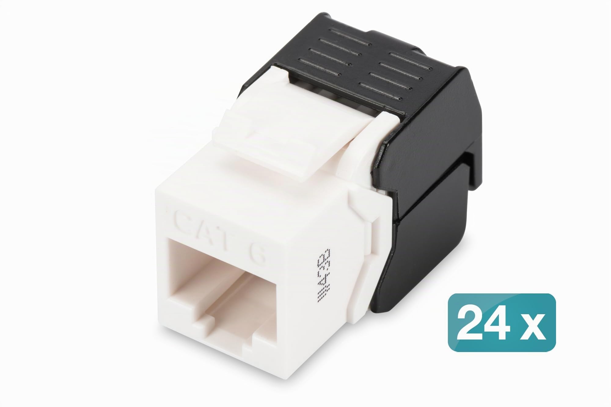 DIGITUS Module Keystone Cat 6 – 24 pièces – Non blindé – 250 MHz 1GBase-T | Sans outil – LSA – Prise RJ45 – AWG 26-22 – 1 Gbit/s – Pour prises de raccordement et panneaux de brassage