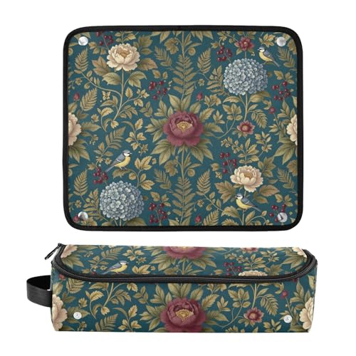 Bolsa de viaje para herramientas de cabello con tapete resistente al calor extraíble y compartimentos para plancha, rizadora y secador portátil miniatura 3