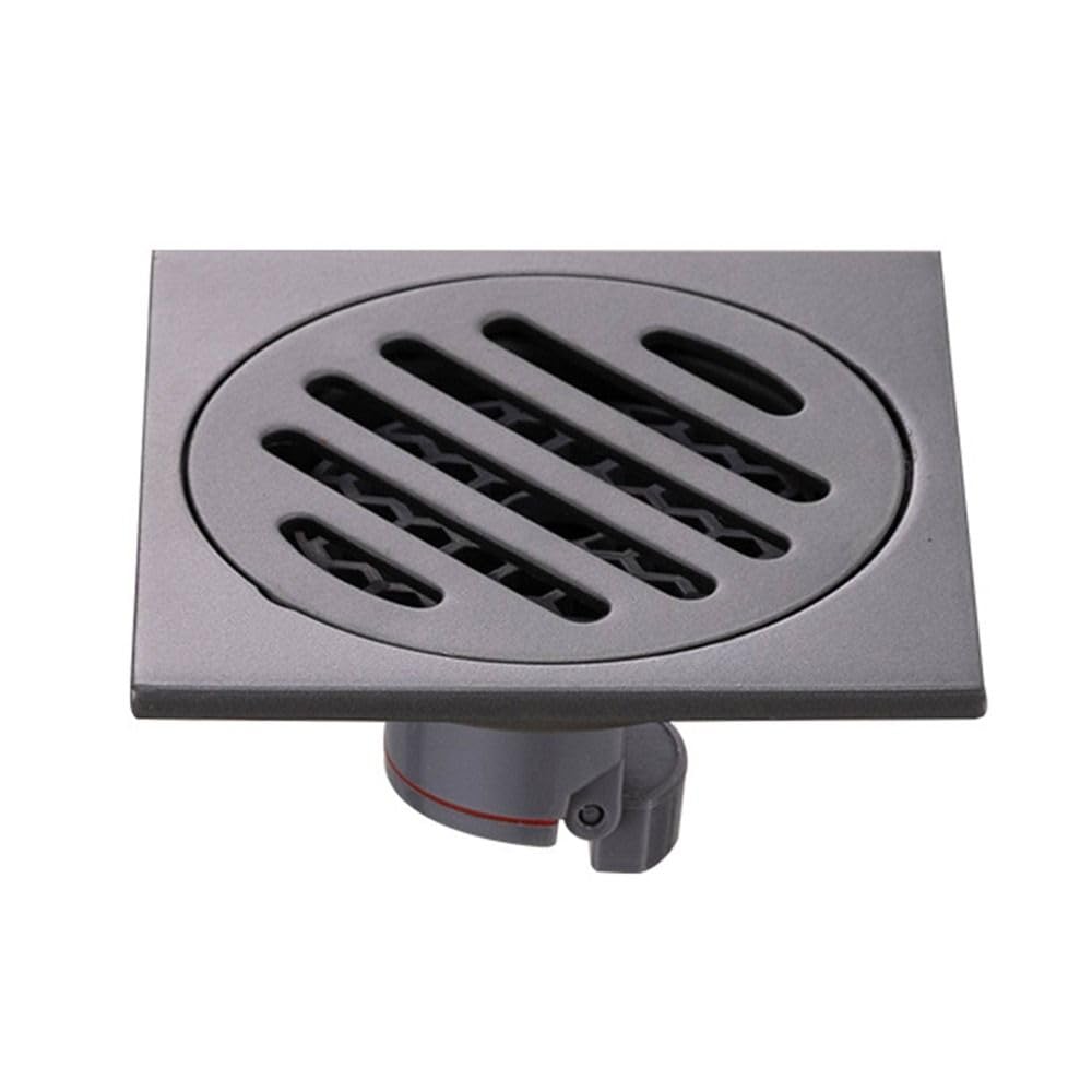 Lkfjnhepf 5 Floor Drain Matte Black Silver Bathtub Shower Drainer Floor 10Cm Brass Square Drain Waste Grate(5)