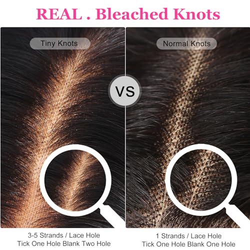 TESLAL 1BP30 Lace Front Glueless Wigs Human Hair Real Bleached Knots 20 inch Body Wave Wig 13x4 Tran