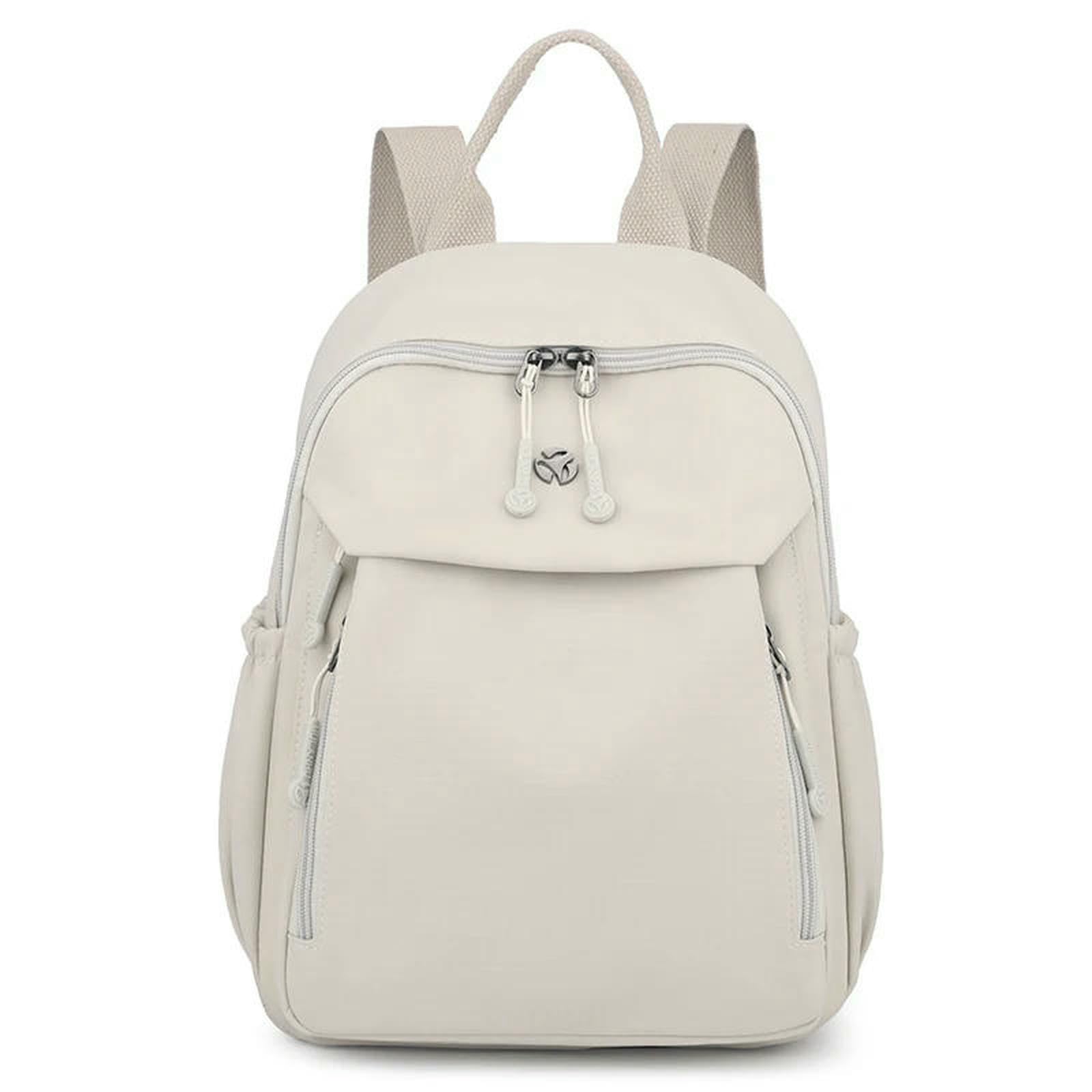 Gyios Unisex Cream Backpack Waterproof Nylon For Women – Lightweight Travel Daypack Fashion Shoulder Backpacks Casual School Bag Girls