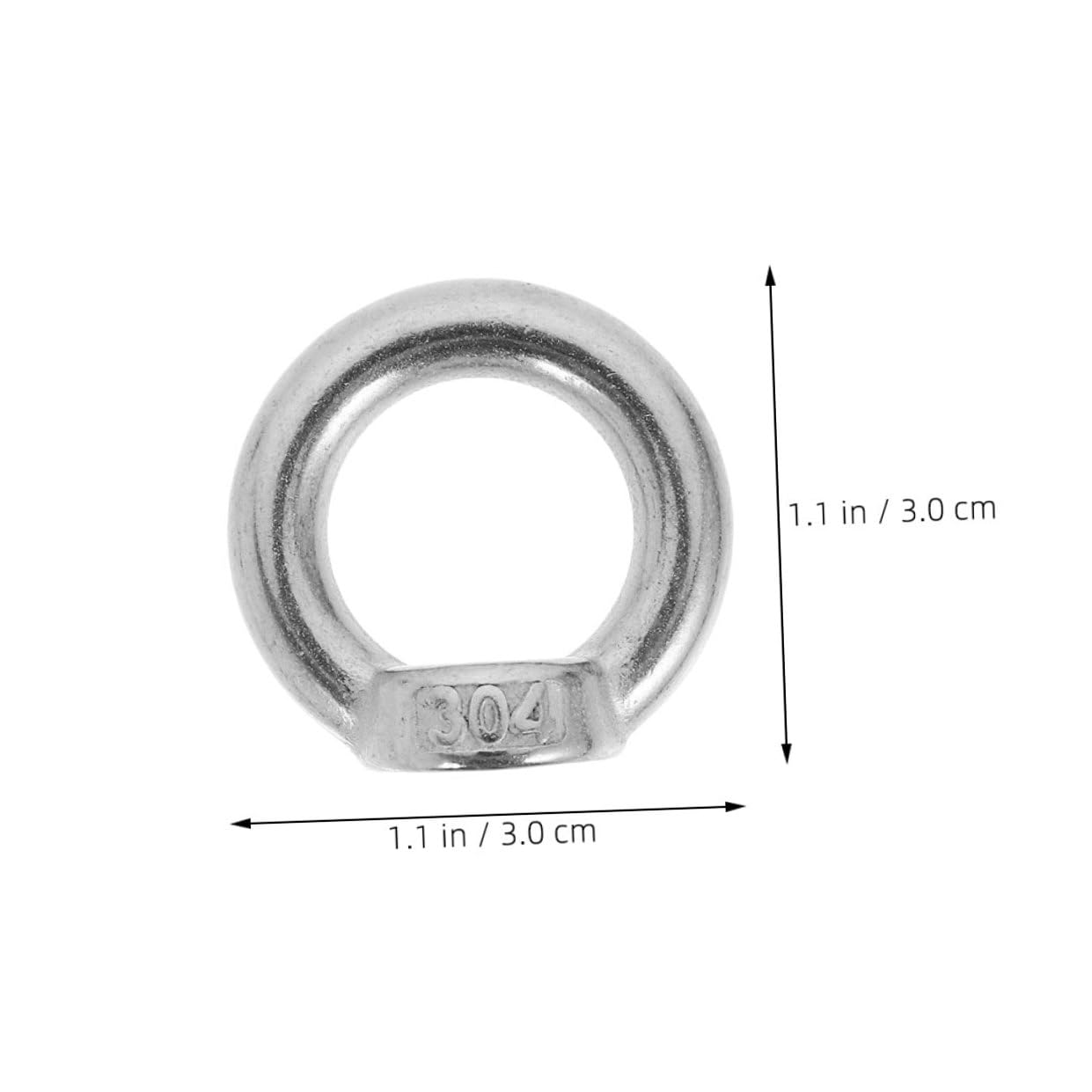 8pcs M8 Stainless Steel Lifting Eye Nut Marine Threaded Ring Shape Fastener for Outdoor Equipment Suspension and Rescue Use