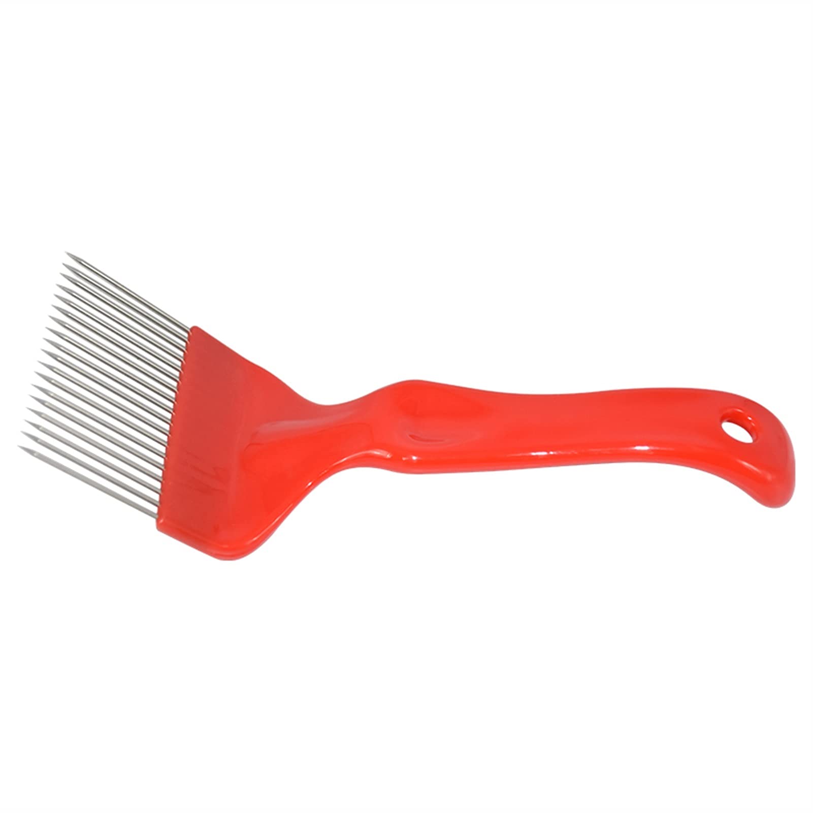 Imkerei-Handschuhe, 5 Stück, 18-polig, Edelstahlzinken, Entdeckelungsgabel, Honigschneider, Imkerei-Werkzeuge, Ausrüstung, Honigwabenschaber, Gabel (Farbe: Rot)