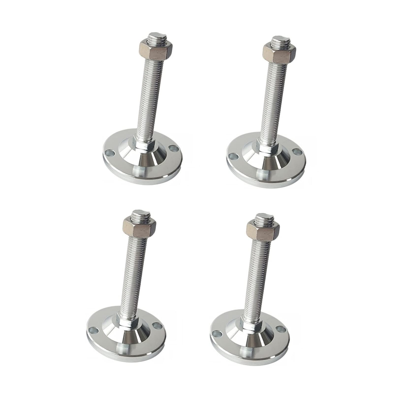 vfdaSWQQ levelling foot, Adjustable Threaded Leveling Feet 100mm Base Multiple Sizes Pack of 4(M24x250mm)