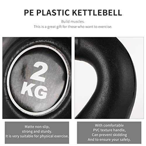 BESPORTBLE Fitness Kettlebell 2 kg de plástico para treino de musculação, musculação para casa, acad