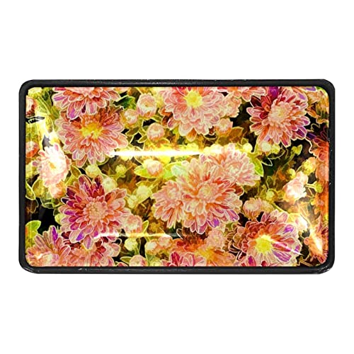 4 Pcs Drawer Pull Handle for Dresser Kitchen Cabinets Wardrobe Paint Pink Green Peony Flower Plant Pattern