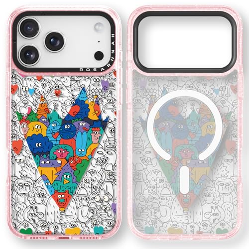Coque antichoc iPhone 17 Pro Max compatible Magsafe Rosarnnah rose