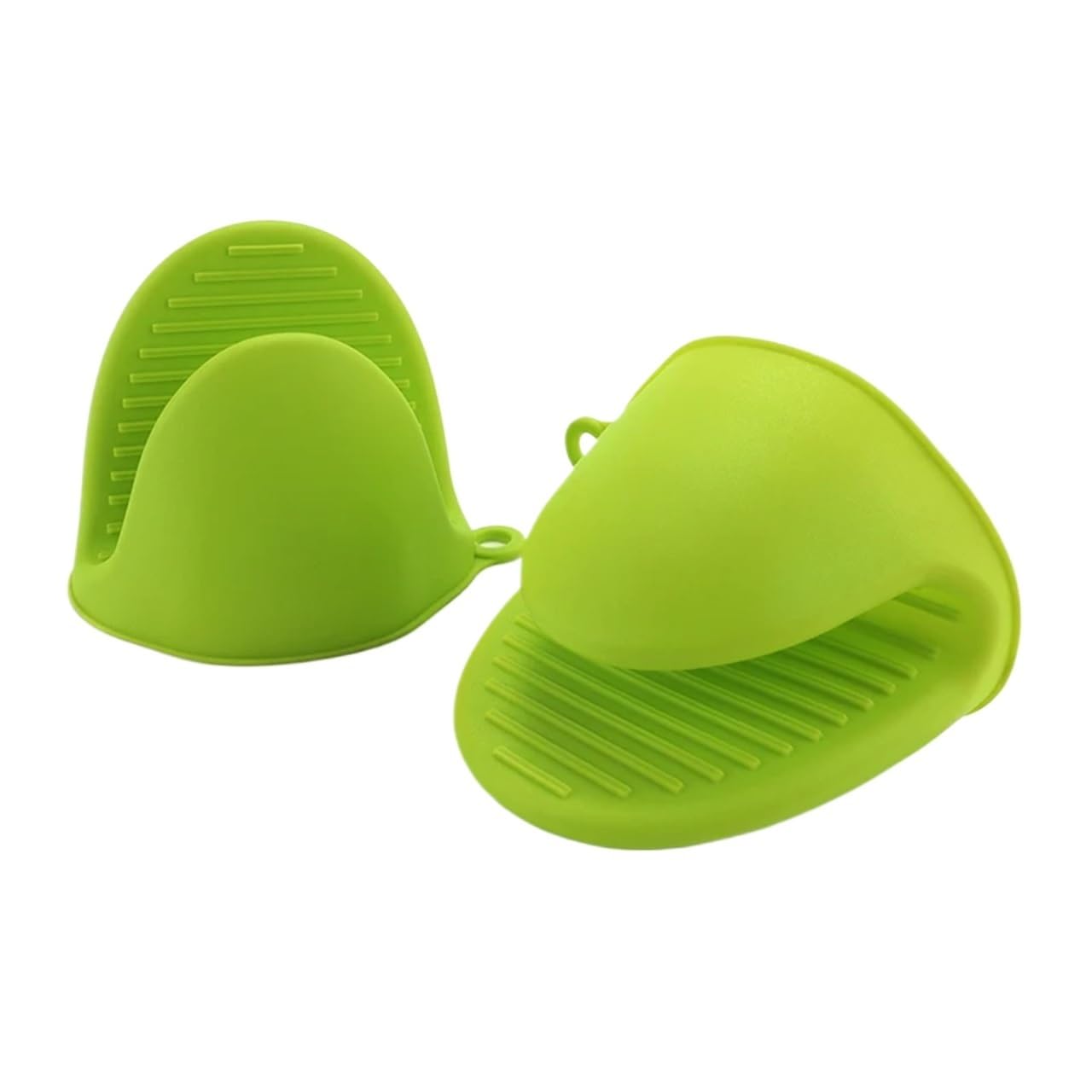 2Pcs Silicone Oven Mitts Heat Resitant Glove Mini for Kitchen Cooking Baking Grilling BBQ Air Fryer For Cooking & Baking(2Pcs Green)