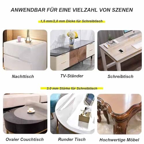 Film de protection table ronde 85 cm en PVC transparent épais de 2mm - 5