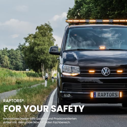 Raptors LED Technik Frontblitzer Shark 8W Scheibenblitzer für Show Cars | Scheibenblitzer 12V | Dash Light | Fake Polizei | Kennleuchte | Fake Blaulicht (Blau)