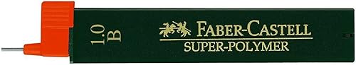 Faber-Castell Varios superpolímeros Fineline de plomo, 0.039 in, negro, B, para arte, manualidades, dibujo, bocetos, hogar, escuela, universidad,