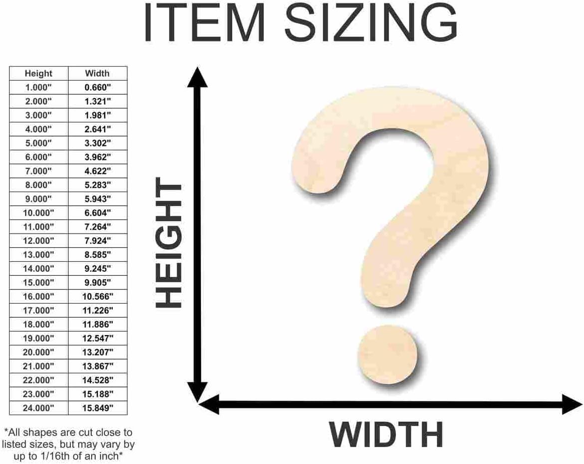 Unfinished Wood Question Mark Symbol 2 Pieces Batman Riddler Craft up to 46" DIY 20" / 3/4"